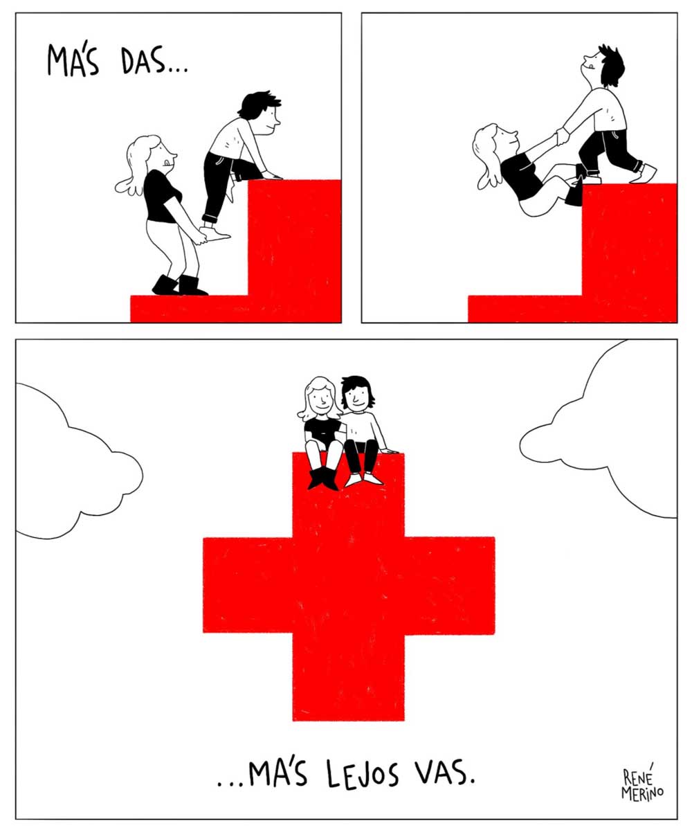 ilustración bolsas salvemos 600 vidas con cruz roja